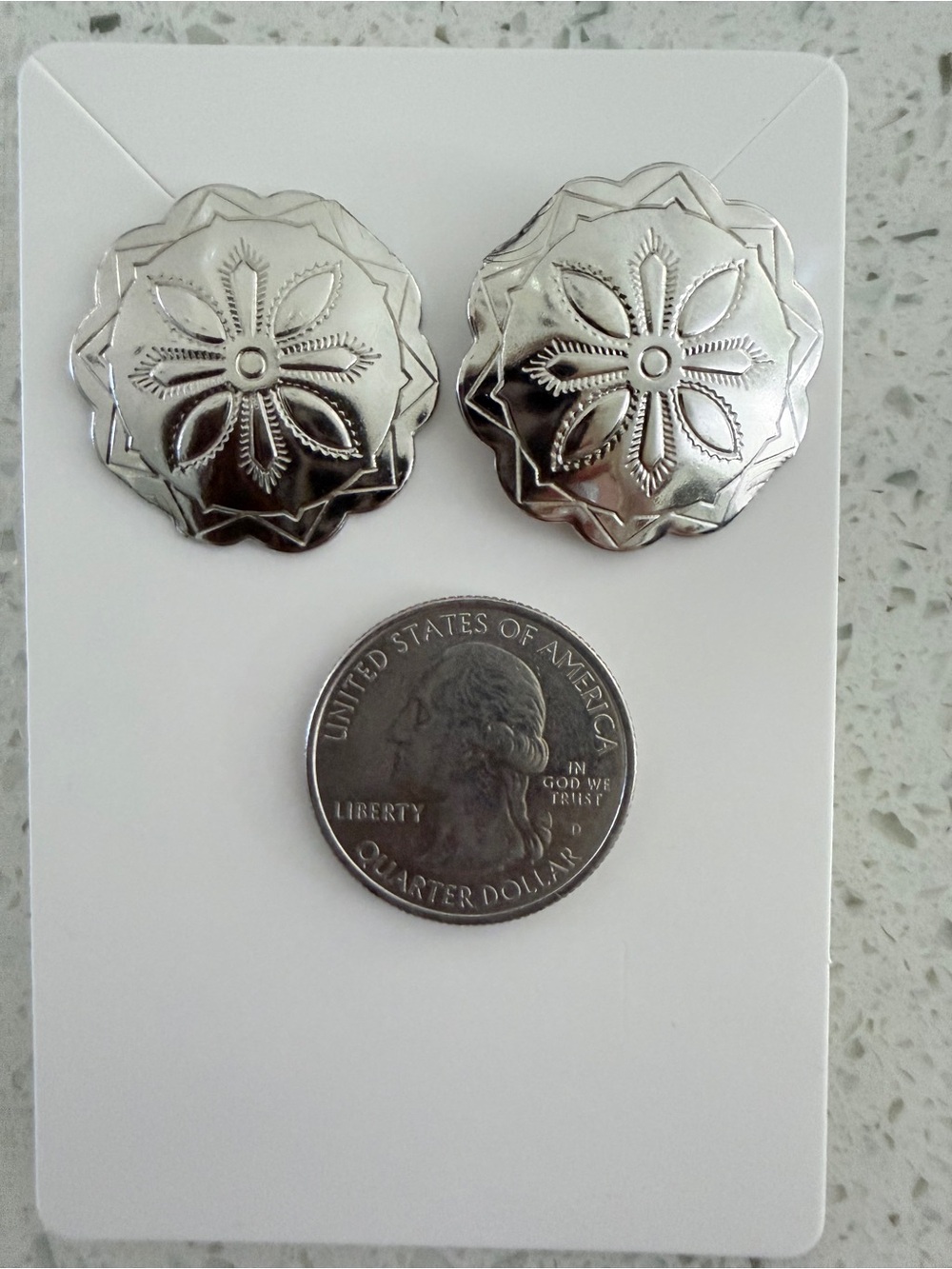 Silver Concho Earrings
